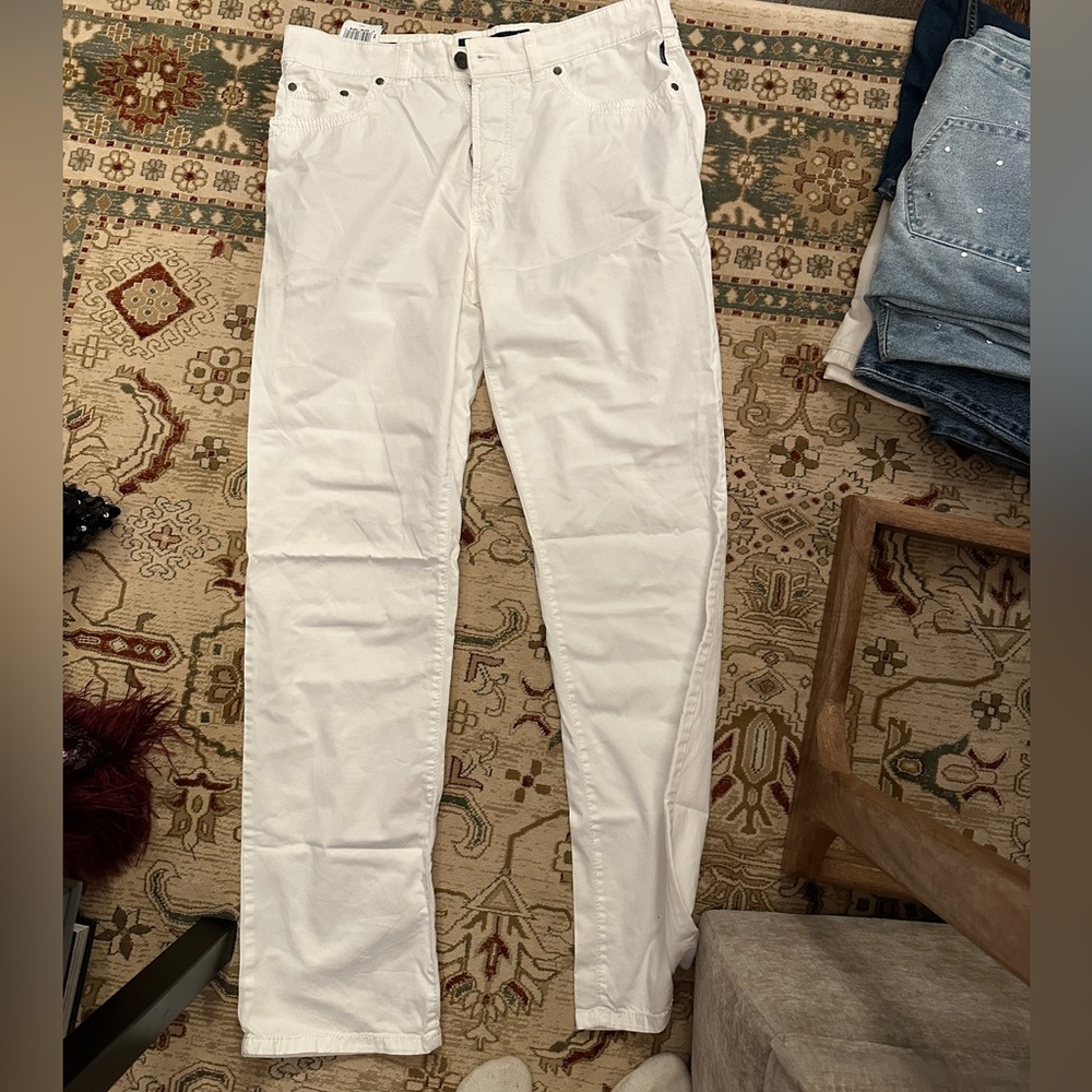 Men's White Straight Jeans